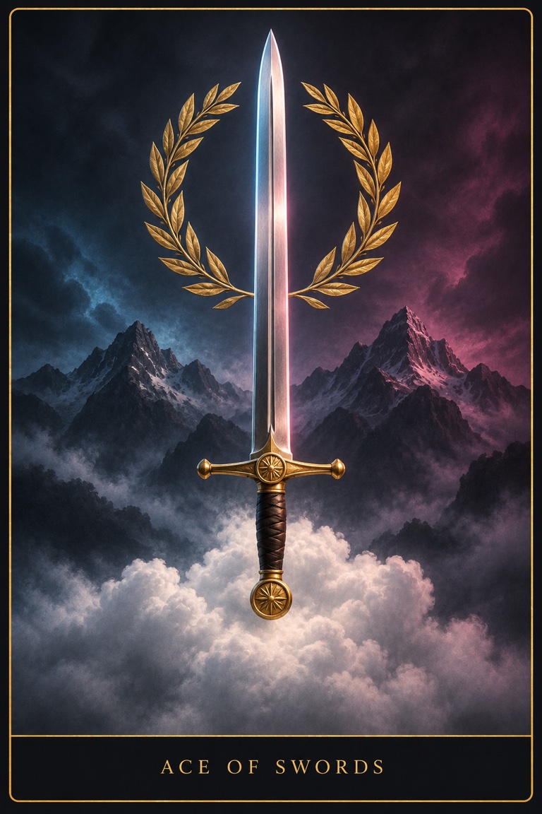 Ace of Swords tarot card from the Love by Koko deck