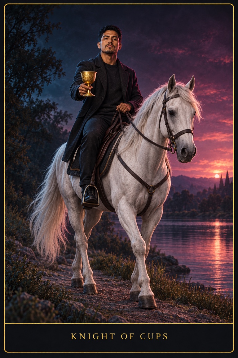 Knight of Cups tarot card from the Love by Koko deck