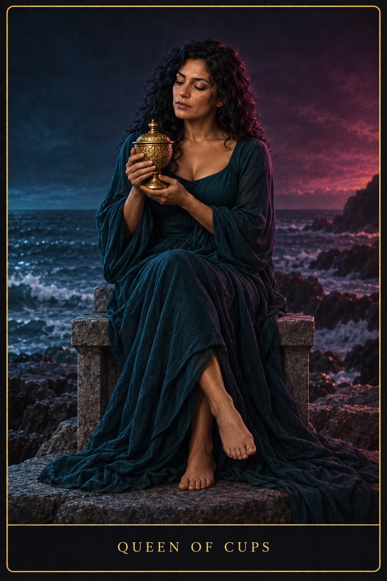 Queen of Cups tarot card from the Love by Koko deck