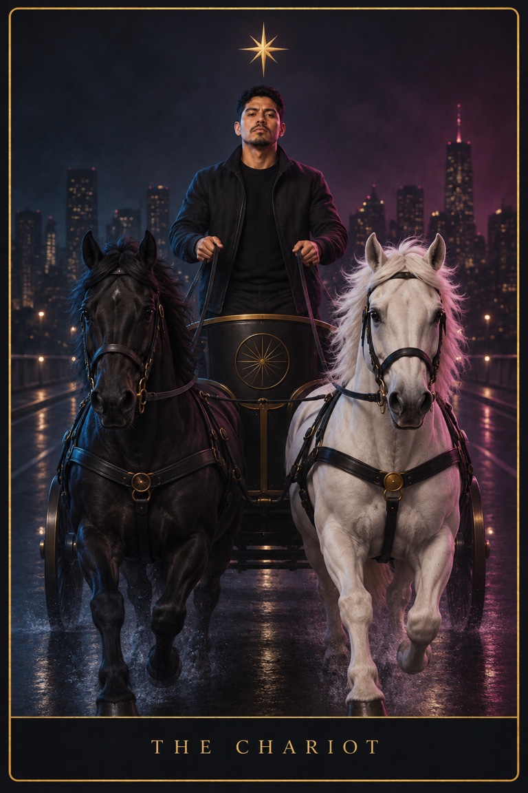 The Chariot tarot card from the Love by Koko deck