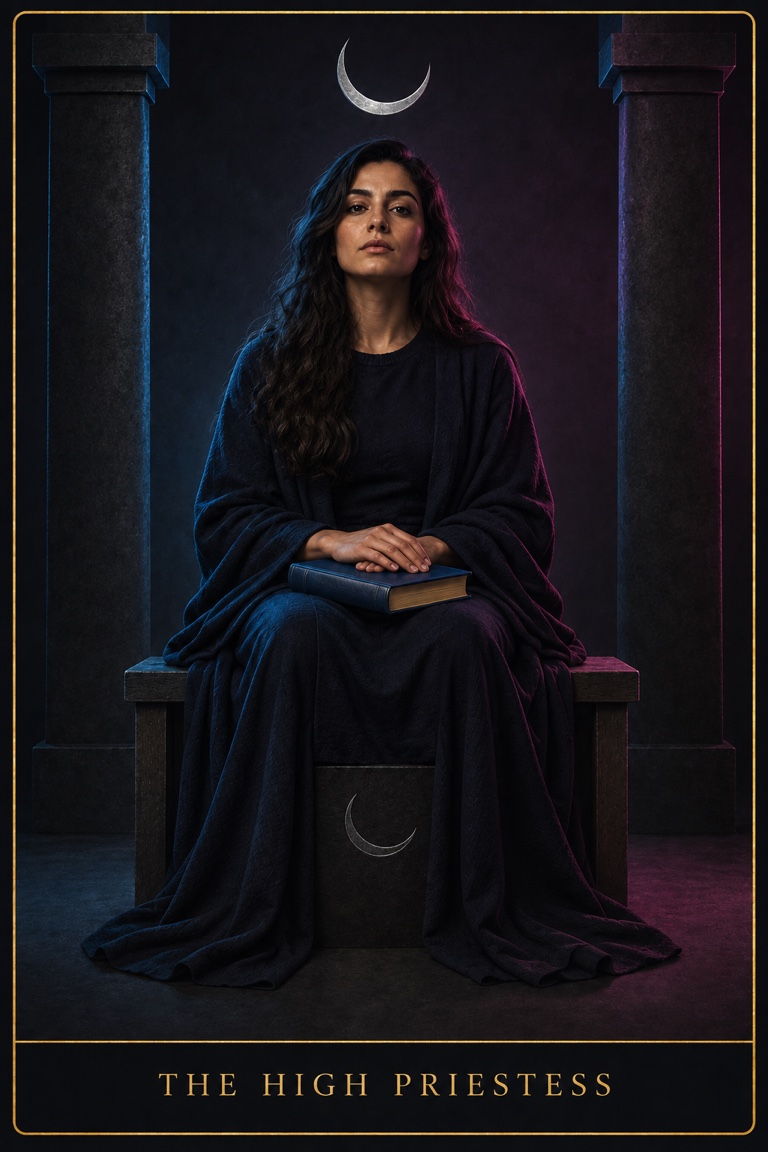 The High Priestess tarot card from the Love by Koko deck