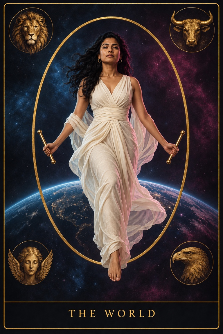 The World tarot card from the Love by Koko deck