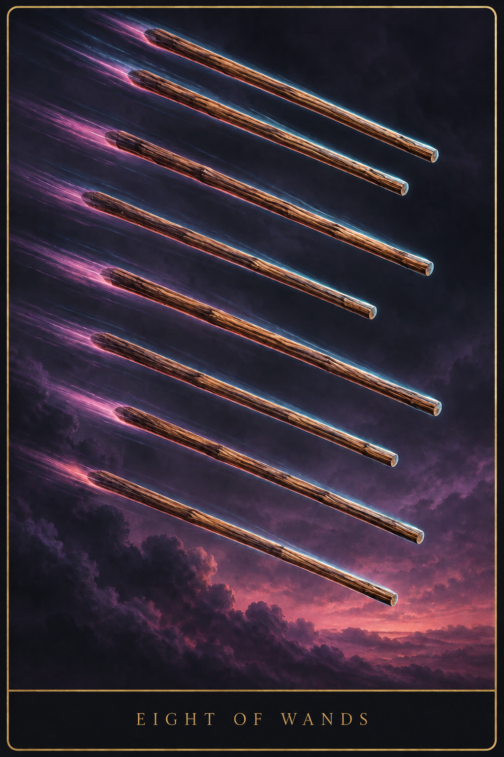 Eight of Wands from the new sample deck